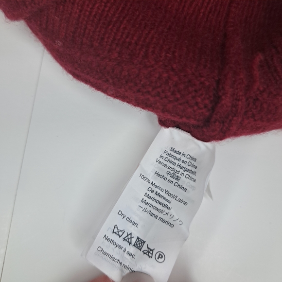 Madewell Burgundy Ribbed Long Sleeve Sweater Dress Womens Large #198 - Picture 6 of 6